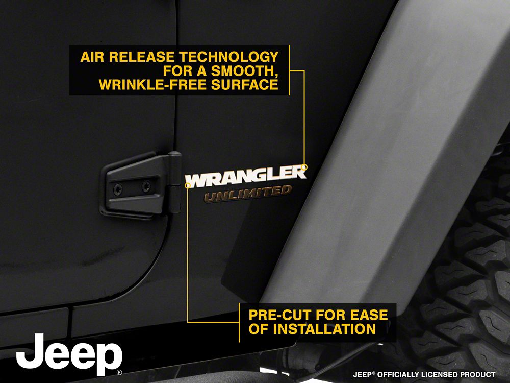 Jeep Licensed by RedRock Wrangler Side Logo; White (87-18 Jeep Wrangler YJ, TJ & JK)