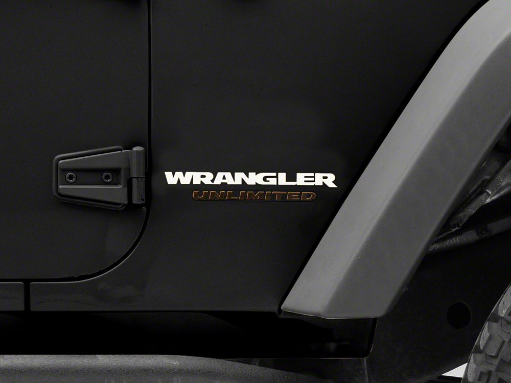 Jeep Licensed by RedRock Wrangler Side Logo; White (87-18 Jeep Wrangler YJ, TJ & JK)