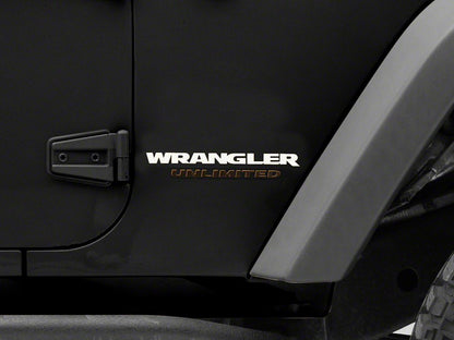 Jeep Licensed by RedRock Wrangler Side Logo; White (87-18 Jeep Wrangler YJ, TJ & JK)