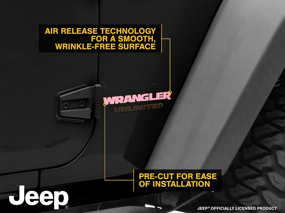 Jeep Licensed by RedRock Wrangler Side Logo; Pink (87-18 Jeep Wrangler YJ, TJ & JK)