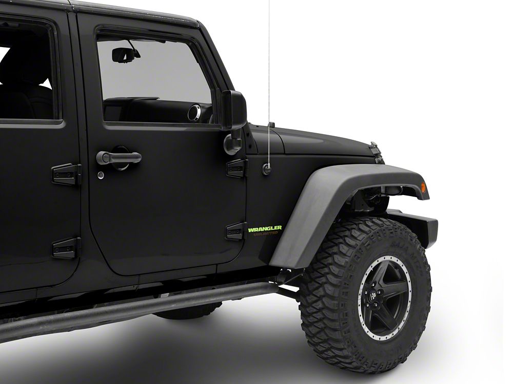 Jeep Licensed by RedRock Wrangler Side Logo; Lime Green (87-18 Jeep Wrangler YJ, TJ & JK)