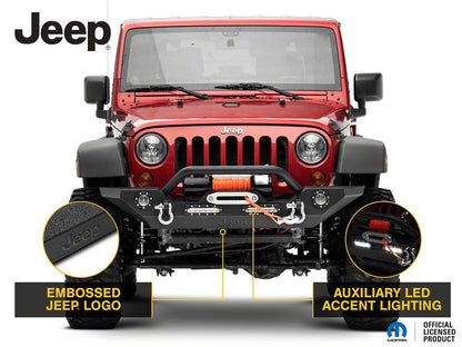 Jeep Licensed by RedRock Trail Force HD Front Bumper with LED Lights and Jeep Logo (07-18 Jeep Wrangler JK)