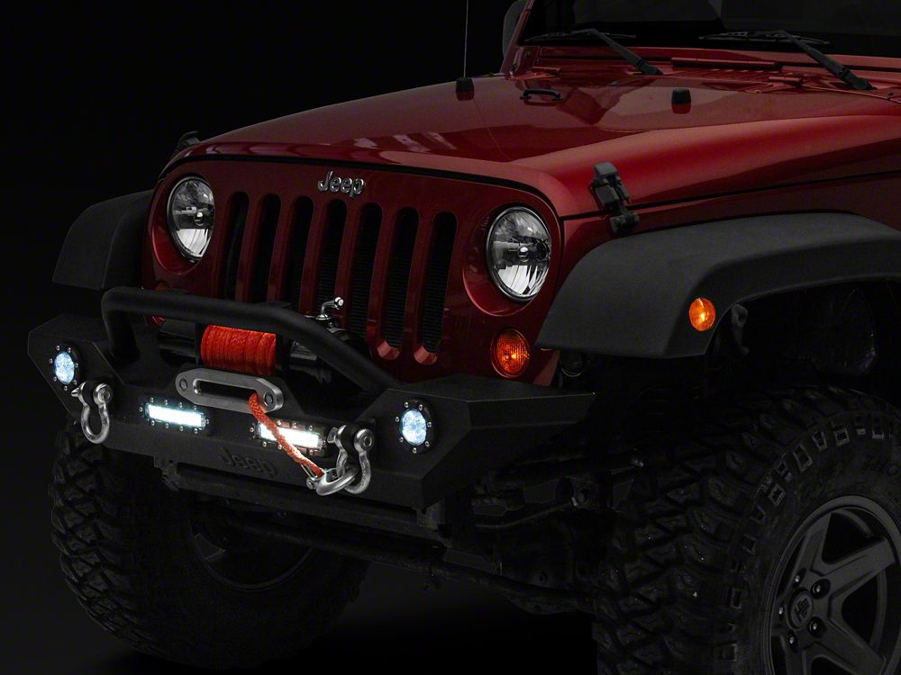 Jeep Licensed by RedRock Trail Force HD Front Bumper with LED Lights and Jeep Logo (07-18 Jeep Wrangler JK)
