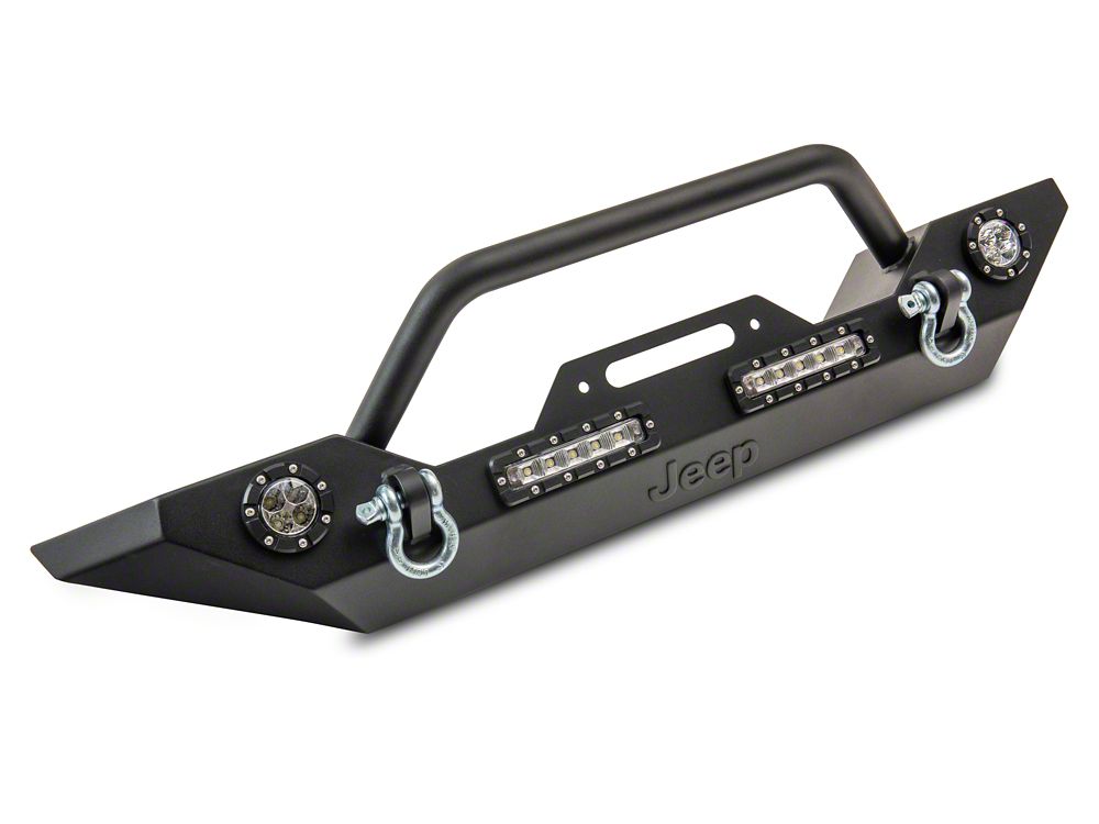 Jeep Licensed by RedRock Trail Force HD Front Bumper with LED Lights and Jeep Logo (07-18 Jeep Wrangler JK)