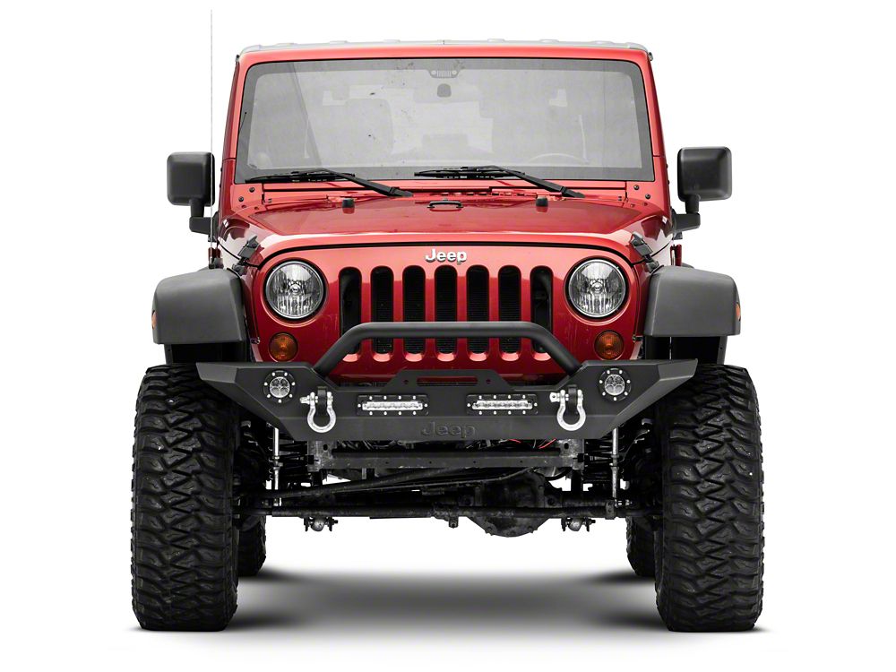 Jeep Licensed by RedRock Trail Force HD Front Bumper with LED Lights and Jeep Logo (07-18 Jeep Wrangler JK)