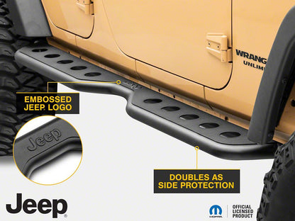 Jeep Licensed by RedRock Extreme HD Rocker Steps with Jeep Logo (07-18 Jeep Wrangler JK)