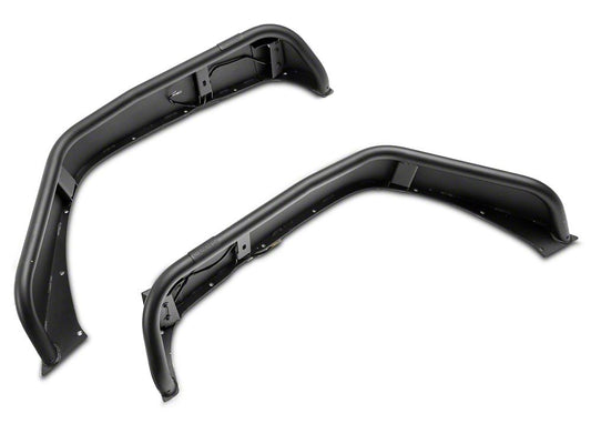 Jeep Licensed by RedRock Tubular Fender Flares with LED DRL and Jeep Logo; Front (07-18 Jeep Wrangler JK)