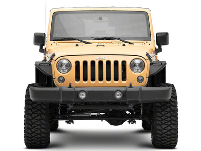 Jeep Licensed by RedRock Tubular Fender Flares with LED DRL and Jeep Logo; Front (07-18 Jeep Wrangler JK)