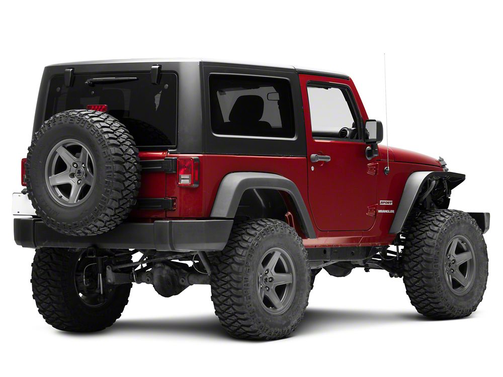 Jeep Licensed by RedRock Slim Fender Flares with Jeep Logo; Front (07-18 Jeep Wrangler JK)