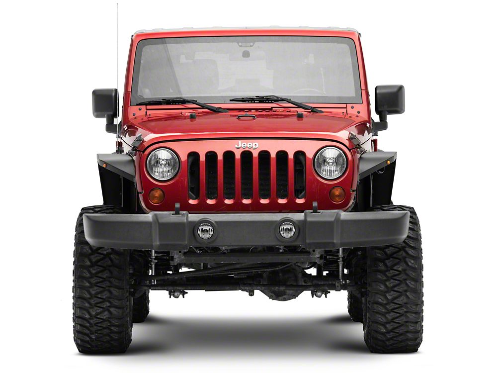 Jeep Licensed by RedRock Slim Fender Flares with Jeep Logo; Front (07-18 Jeep Wrangler JK)
