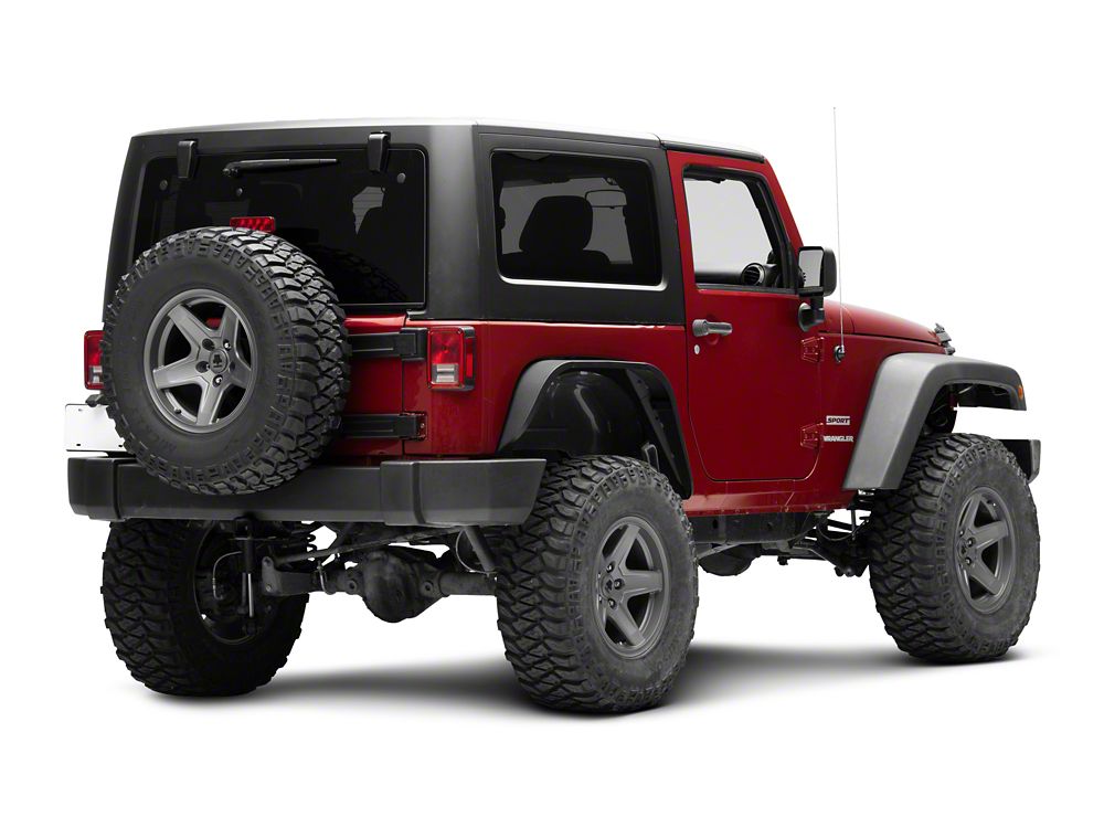 Jeep Licensed by RedRock Slim Fender Flares with Jeep Logo; Rear (07-18 Jeep Wrangler JK)