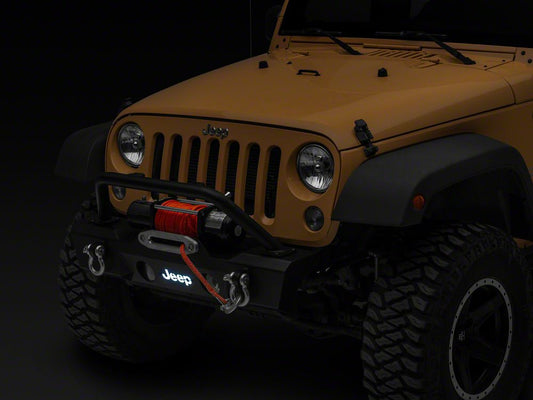 Jeep Licensed by RedRock HD Stubby Front Bumper with LED Jeep Logo Backlight (07-18 Jeep Wrangler JK)