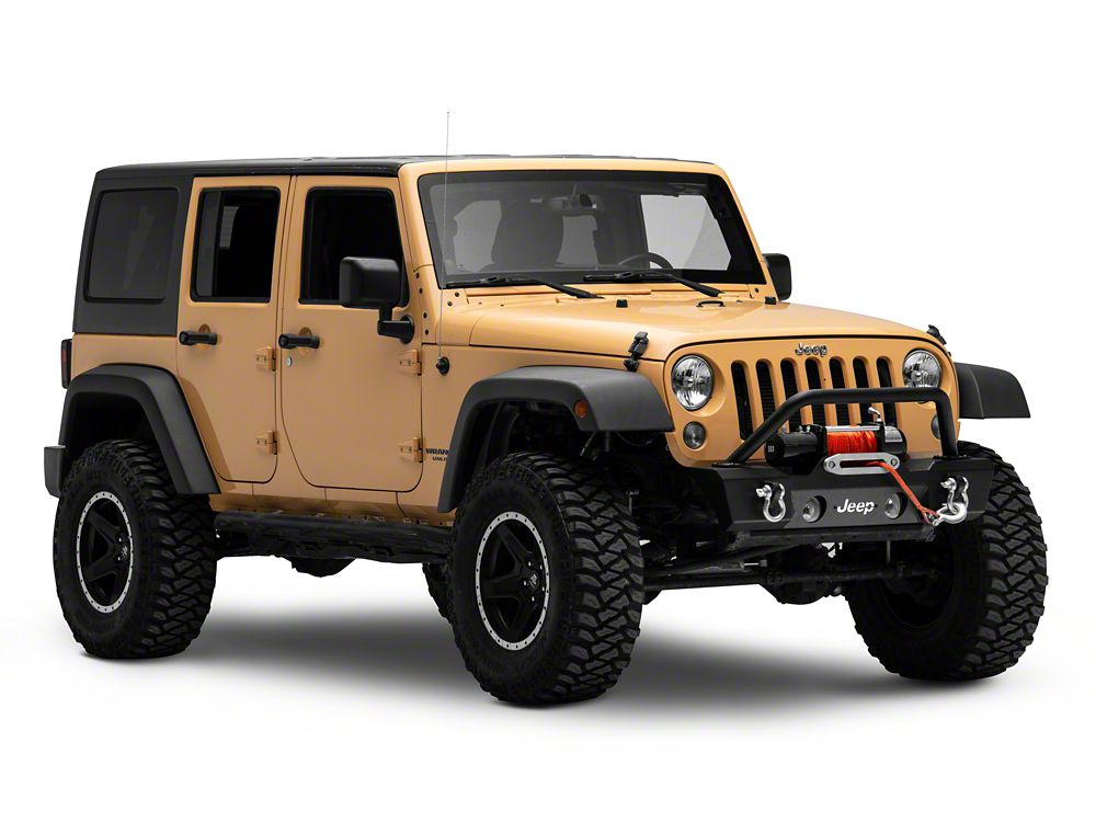 Jeep Licensed by RedRock HD Stubby Front Bumper with LED Jeep Logo Backlight (07-18 Jeep Wrangler JK)