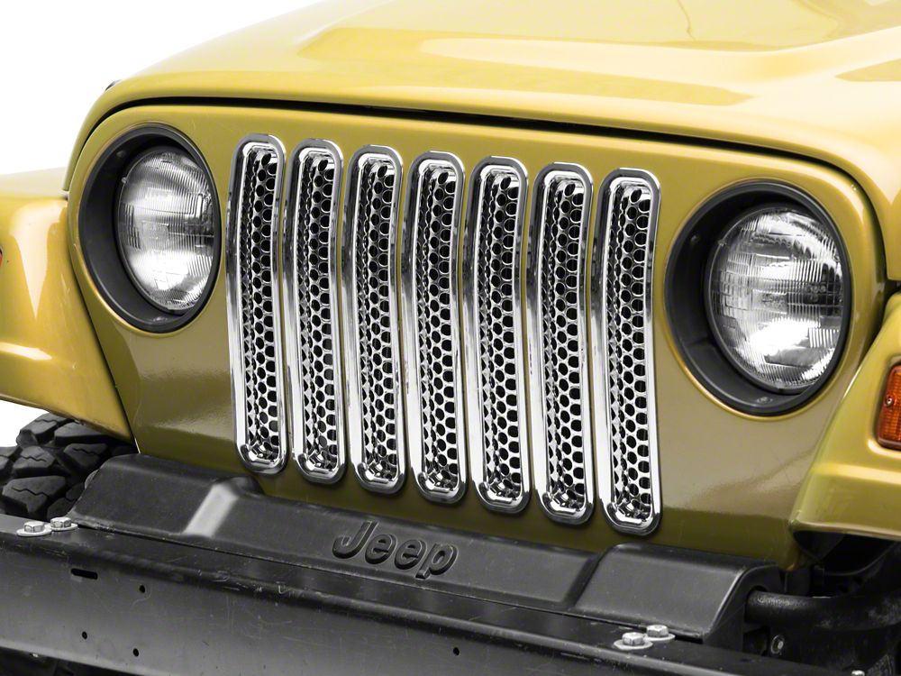 RedRock Grille Inserts; Chrome (97-06 Jeep Wrangler TJ)