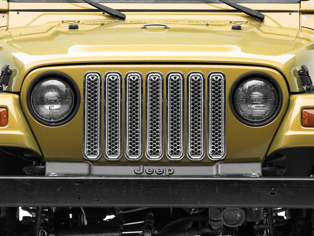 RedRock Grille Inserts; Chrome (97-06 Jeep Wrangler TJ)