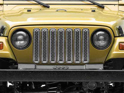 RedRock Grille Inserts; Chrome (97-06 Jeep Wrangler TJ)