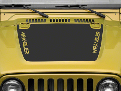 Jeep Licensed by RedRock Wrangler Hood Decal; Matte Black (97-06 Jeep Wrangler TJ)