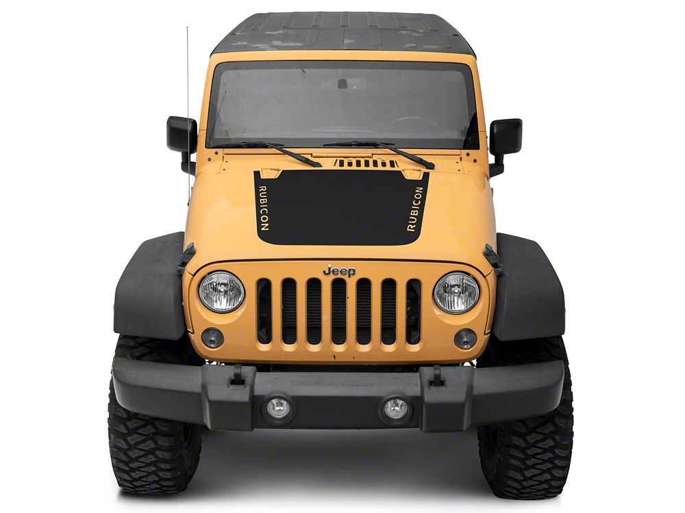 Jeep Licensed by RedRock Rubicon Hood Decal; Matte Black (07-18 Jeep Wrangler JK)