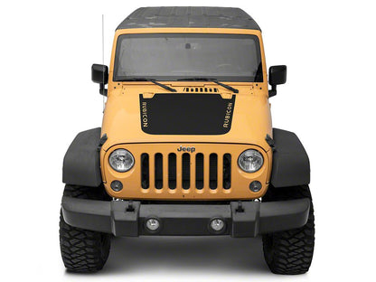 Jeep Licensed by RedRock Rubicon Hood Decal; Matte Black (07-18 Jeep Wrangler JK)