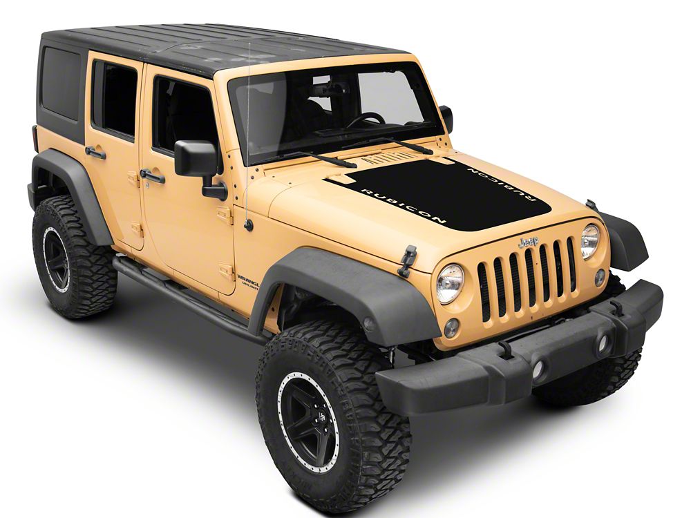 Jeep Licensed by RedRock Rubicon Hood Decal; Black (07-18 Jeep Wrangler JK)