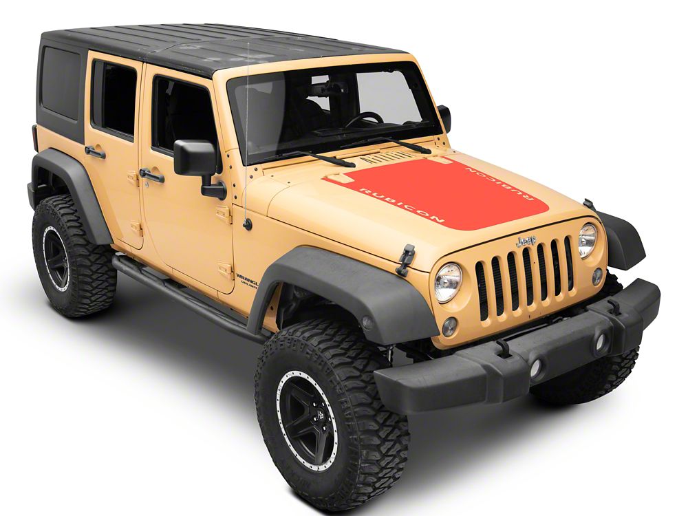 Jeep Licensed by RedRock Rubicon Hood Decal; Red (07-18 Jeep Wrangler JK)