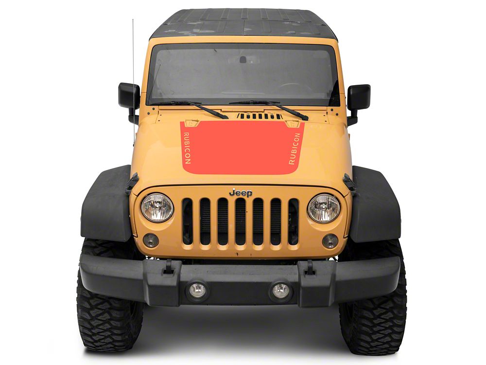 Jeep Licensed by RedRock Rubicon Hood Decal; Red (07-18 Jeep Wrangler JK)