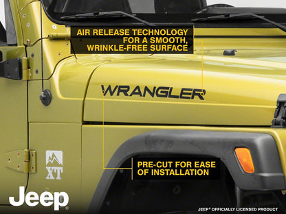 Jeep Licensed by RedRock Wrangler Hood Logo; Matte Black (97-06 Jeep Wrangler TJ)