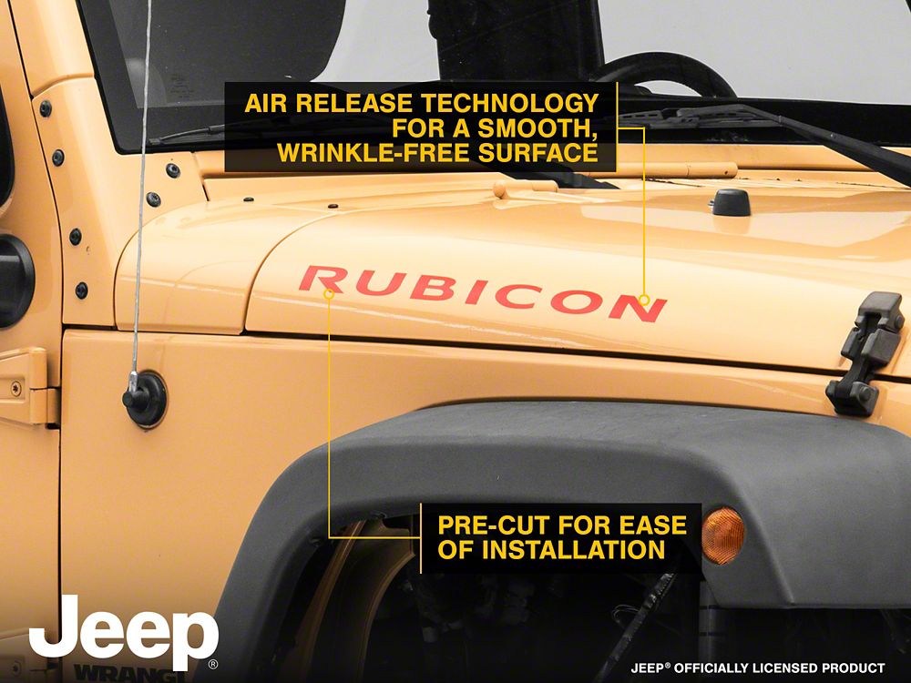 Jeep Licensed by RedRock Rubicon Hood Logo; Red (07-18 Jeep Wrangler JK)