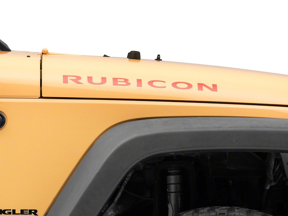 Jeep Licensed by RedRock Rubicon Hood Logo; Red (07-18 Jeep Wrangler JK)
