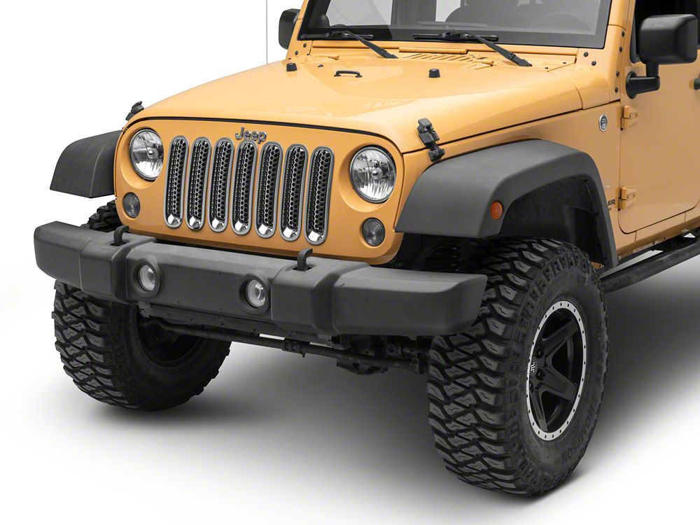 RedRock Grille Inserts; Chrome (07-18 Jeep Wrangler JK)
