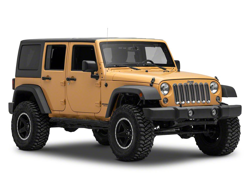 RedRock Grille Inserts; Chrome (07-18 Jeep Wrangler JK)