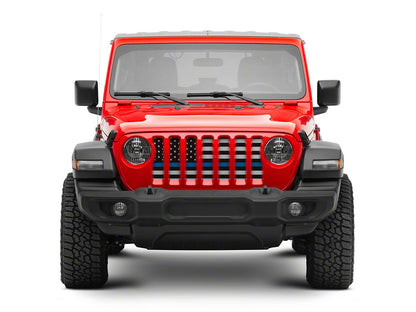 RedRock Grille Insert; Blue Line (18-25 Jeep Wrangler JL w/o TrailCam)