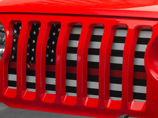 RedRock Grille Insert; Red Line (18-25 Jeep Wrangler JL w/o TrailCam)