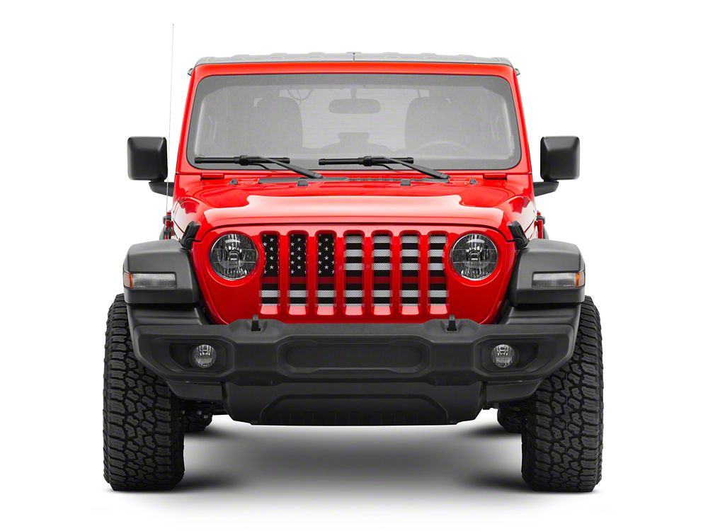 RedRock Grille Insert; Red Line (18-25 Jeep Wrangler JL w/o TrailCam)