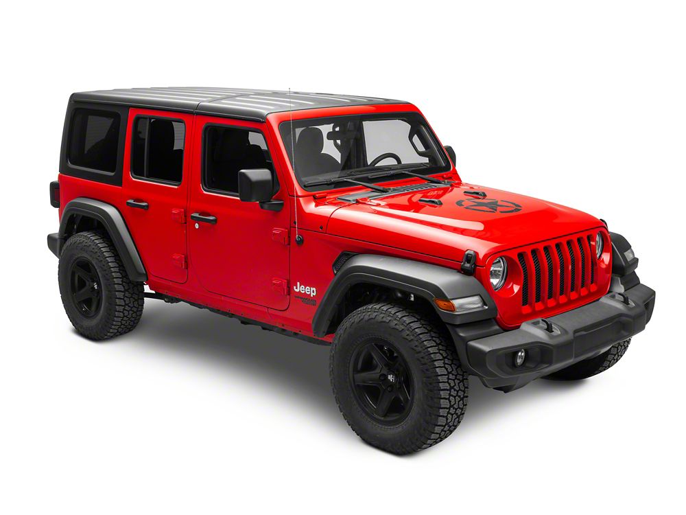 RedRock 16-Inch Star Vinyl Decal; Black (Universal; Some Adaptation May Be Required)