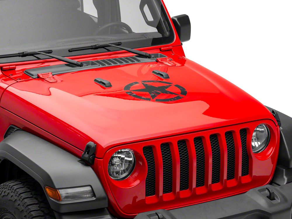 RedRock 16-Inch Star Vinyl Decal; Black (Universal; Some Adaptation May Be Required)