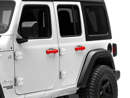 RedRock Door Handle Covers; Red (18-25 Jeep Wrangler JL 4-Door)