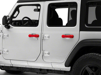RedRock Door Handle Covers; Red (18-25 Jeep Wrangler JL 4-Door)