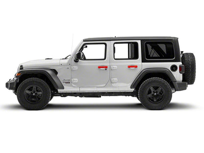 RedRock Door Handle Covers; Red (18-25 Jeep Wrangler JL 4-Door)