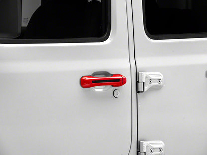 RedRock Door Handle Covers; Red (18-25 Jeep Wrangler JL 4-Door)
