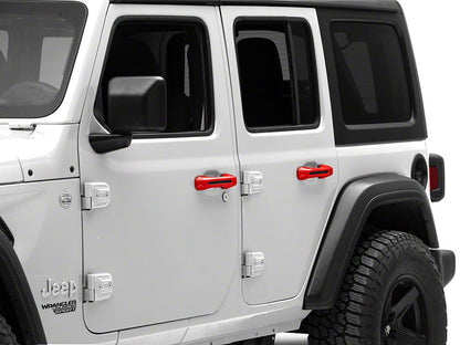 RedRock Door Handle Covers; Red (18-25 Jeep Wrangler JL 4-Door)