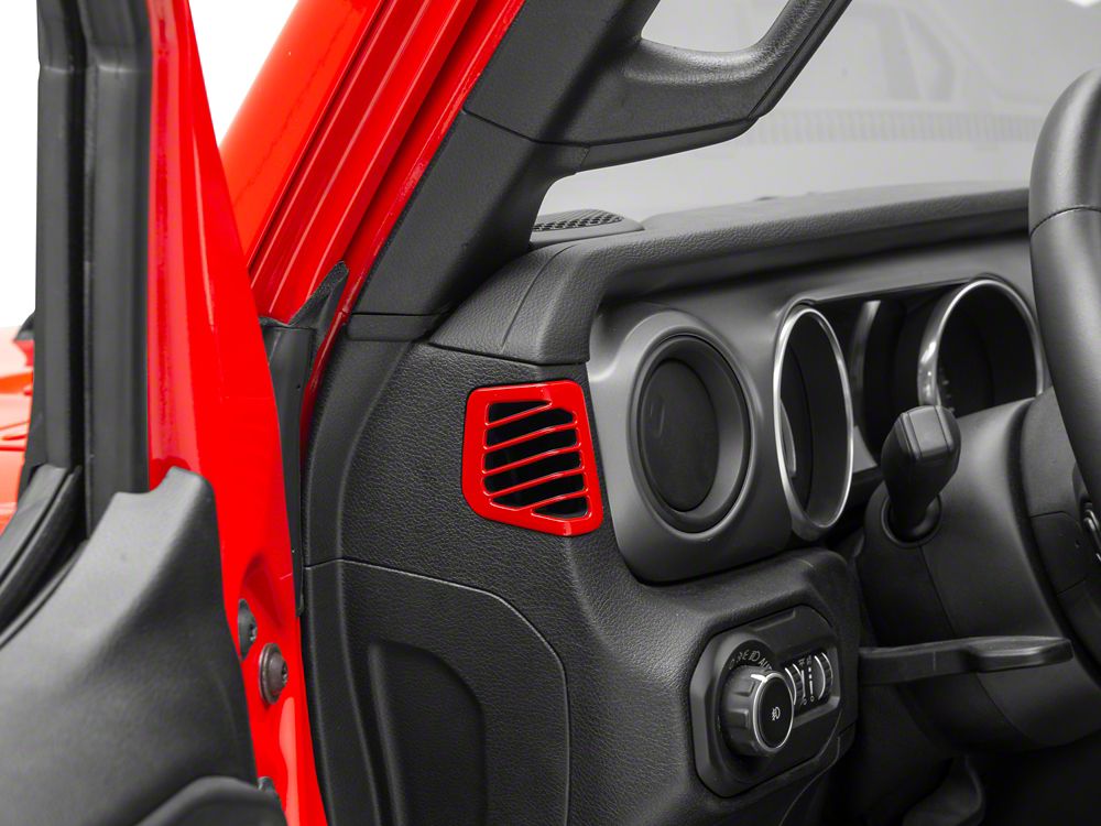 RedRock Air Vent Trim; Red (18-25 Jeep Wrangler JL)