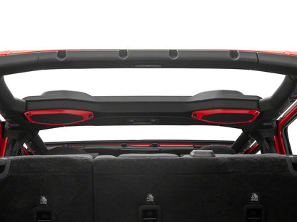 RedRock Pillar and Roof Speaker Trim; Red (18-23 Jeep Wrangler JL)