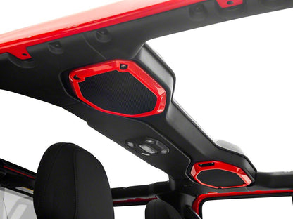RedRock Pillar and Roof Speaker Trim; Red (18-23 Jeep Wrangler JL)