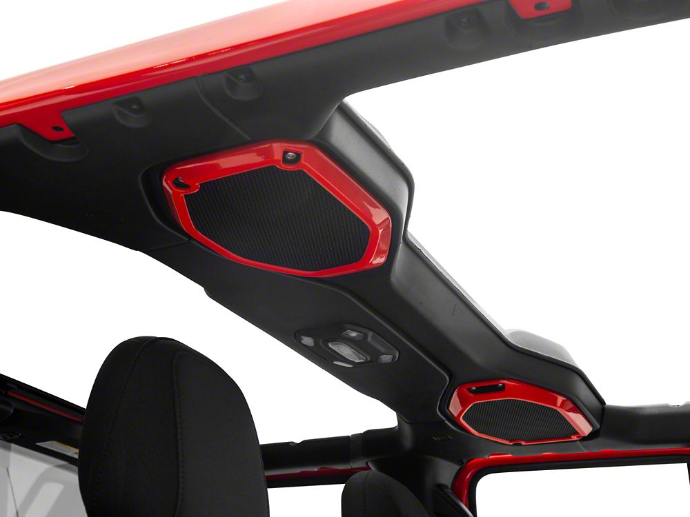 RedRock Roof Speaker Trim; Red (18-23 Jeep Wrangler JL)