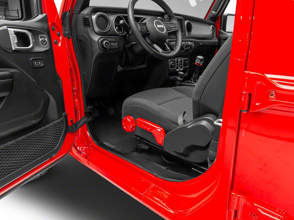 RedRock Seat Adjuster Trim; Red (18-25 Jeep Wrangler JL)