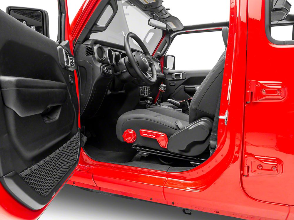 RedRock Seat Adjuster Trim; Red (18-25 Jeep Wrangler JL)