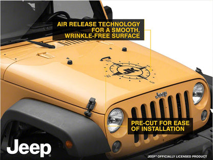 Jeep Licensed by RedRock Compass Decal with JK Logo; Matte Black (07-18 Jeep Wrangler JK)
