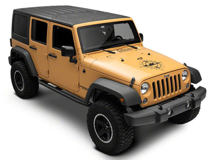 Jeep Licensed by RedRock Compass Decal with JK Logo; Matte Black (07-18 Jeep Wrangler JK)