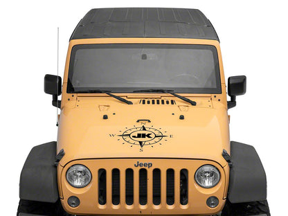 Jeep Licensed by RedRock Compass Decal with JK Logo; Black (07-18 Jeep Wrangler JK)